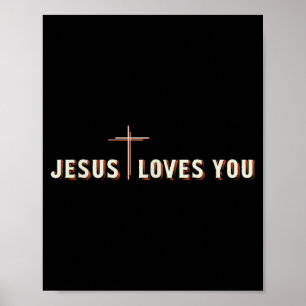 Poster Cruz de Jesus Ama Você Deus Gráfico Cristão