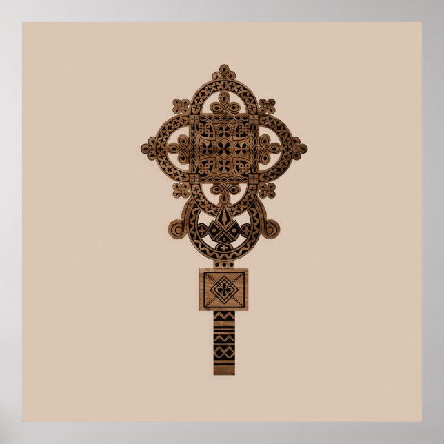 Poster Cruz de Mão de Madeira (Frente)