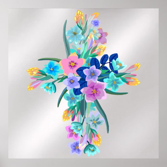 Poster Cruz Floral (Frente)