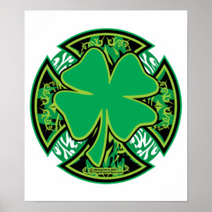 Pôster Cruz irlandesa do trevo