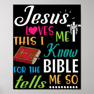 Poster Cruz Jesus Me Ama Isso Eu Sei Porque A Bíblia Diz