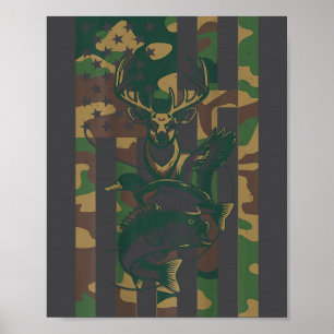 Poster Cruz Juvenil Camo Caça Pesca B Veado Pato Camuflag