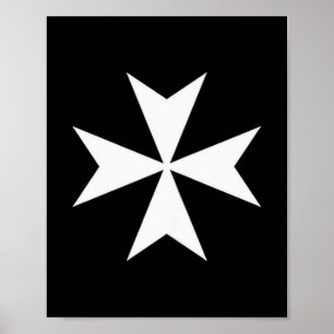 Poster Cruz Maltesa Católica Cristã dos Cavaleiros Hospit