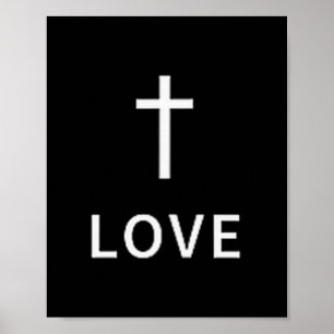 Poster Cruz Mínima Cristã Amor Sutil Modo Religioso