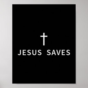 Poster Cruz Minimalista Cristã Jesus Salva Modo Religioso