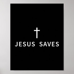 Poster Cruz Minimalista Cristã Jesus Salva Modo Religioso