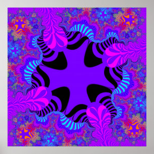 Poster Cruz Preta e Roxo