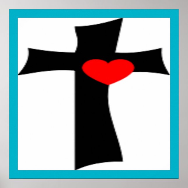 PÔSTER CRUZAMENTO COM CORAÇÃO VERMELHA (Frente)