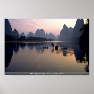 Poster Cruzamento da manhã no rio Li, Guilin, China