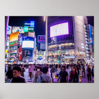 Poster Cruzamento de Shibuya à Noite