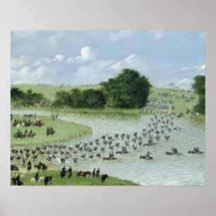 Pôster Cruzamento do Rio San Joaquin, Paraguai, 1865