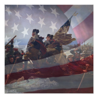 Pôster Cruzando a Tela Esticada do Rio Delaware