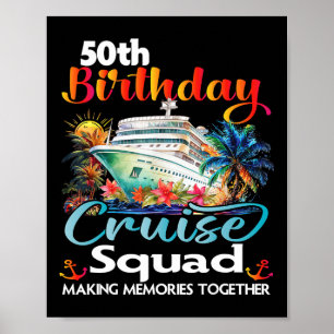 Poster Cruzeiro de Aniversário de 50 anos Amigos Família