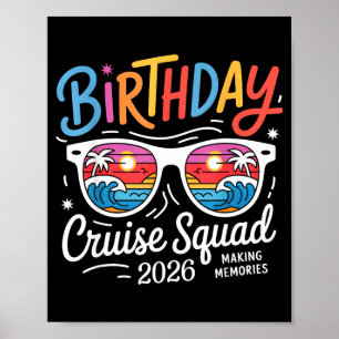 Poster Cruzeiro de aniversário esquadrão tripulação féria