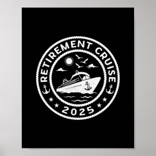 Poster Cruzeiro de Aposentadoria 2025 Funny Verão Cruzeir