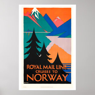 Poster Cruzeiro de Barco Antigo para Viagem Vintage na No