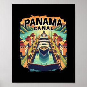 Poster Cruzeiro do Canal do Panamá Viagem de Barco Navio