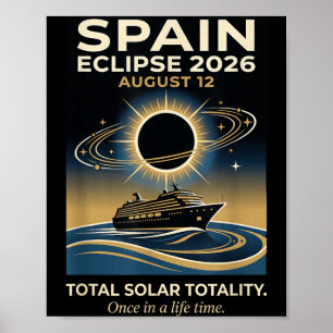 Poster Cruzeiro Eclipse Solar Total Espanha 2026 12 de Ag