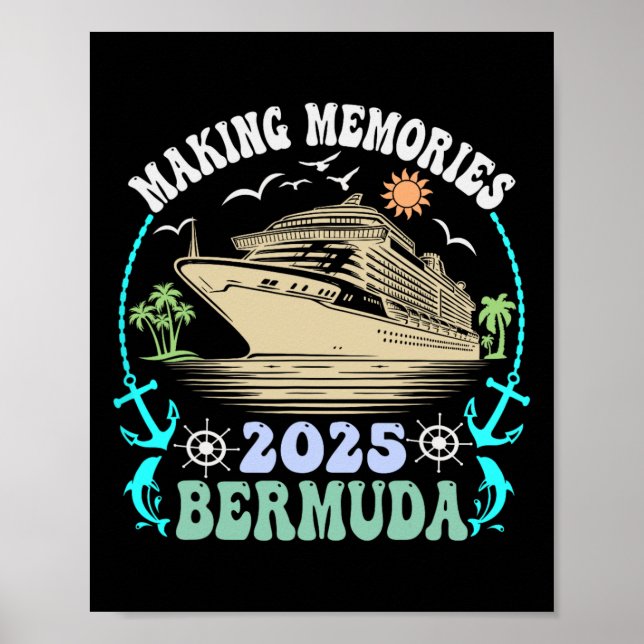 Poster Cruzeiro Familiar Bermudas 2025 Verão Férias Combi (Frente)