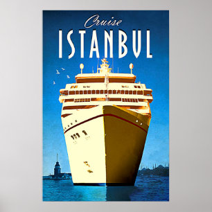 Poster Cruzeiro Istambul, mar Mediterrâneo, Turquia,