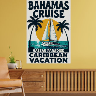 Poster Cruzeiro nas Bahamas Nassau Paraíso