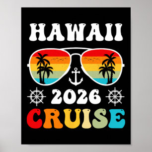 Poster Cruzeiro no Havaí Viagem de Férias Família Corresp