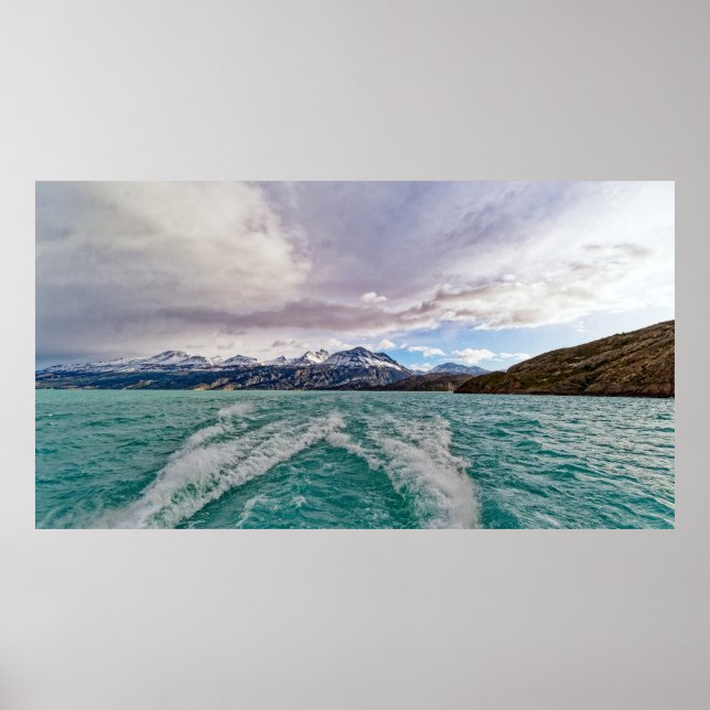 Poster Cruzeiro no Lago Argentino na Patagônia (Frente)