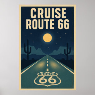 Poster Cruzeiro Rota 66 Meia-Noite Litografia