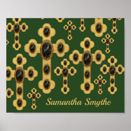 Poster Cruzes Amigadas com 6 Faux Bloodstones -