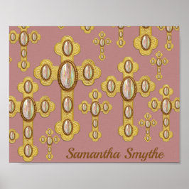 Poster Cruzes Amigadas com 6 Faux Opals -