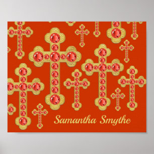 Poster Cruzes Amigadas com Garnets 12 Faux -