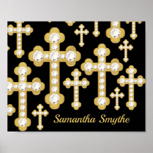 Poster Cruzes com 12 Diamantes Falsos -