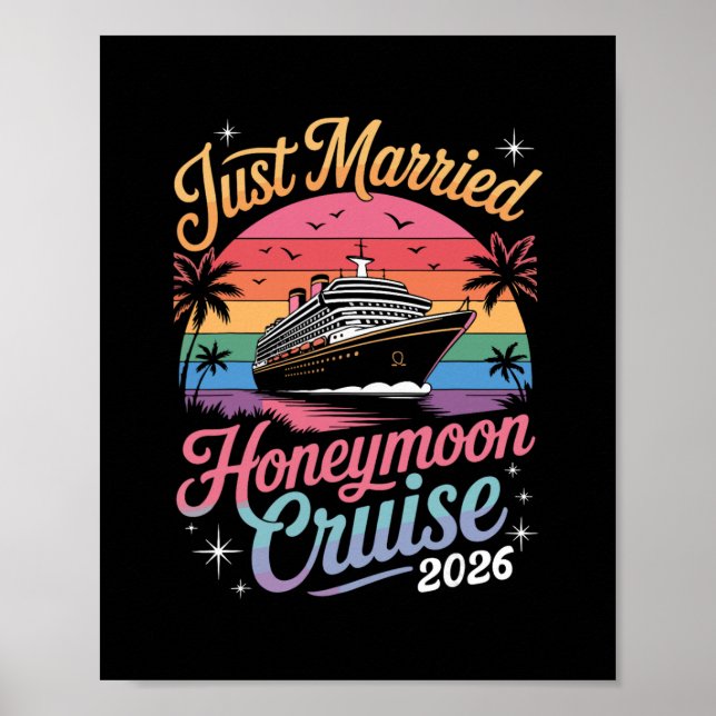 Poster Cruzzeiro de Lua de Mel Recém-Casados 2026 Fofos (Frente)
