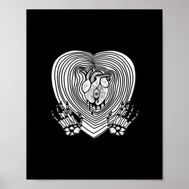 Poster Crying Heart Classic - Skeleton mãos Heart (Frente)