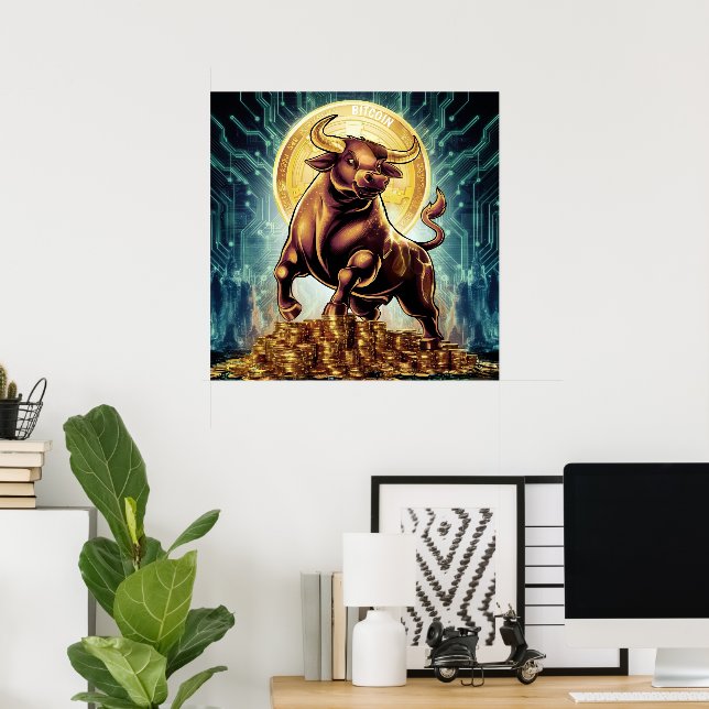 Poster Crypto Bull (Escritório em casa)