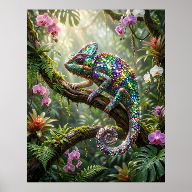 Poster Crystal Chameleon Jungle Glow (Frente)