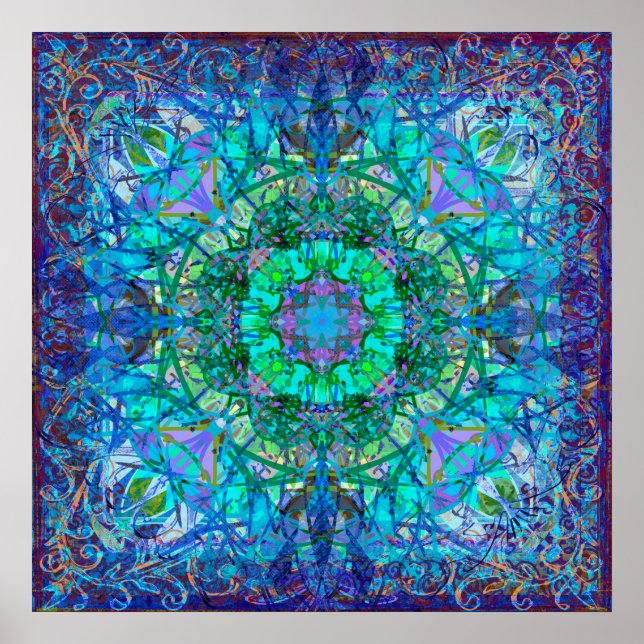 Poster Crystal e Ice Celtic Tribal Mandala (Frente)