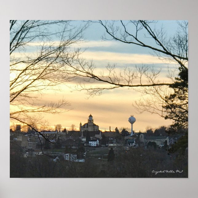 Poster Crystal Falls, MI Skyline (Frente)