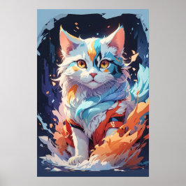 Poster Crystal Fantasy Cat Trabalho de arte