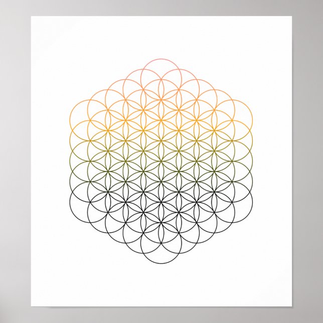 Poster Crystal Grid - Flor Da Vida (Frente)