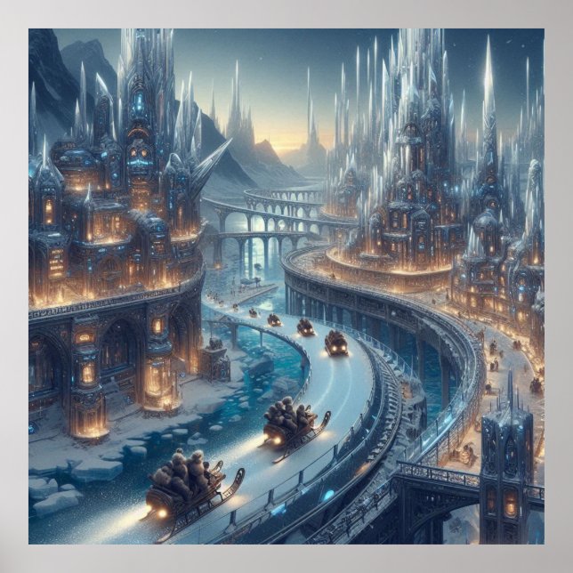 Poster Crystal Ice World Fantasy Art (Frente)