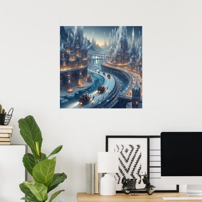 Poster Crystal Ice World Fantasy Art (Escritório em casa)