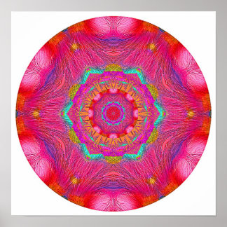 Pôster Crystal Mandala Rosa