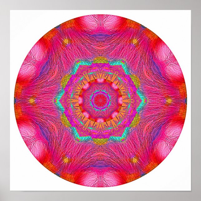 Pôster Crystal Mandala Rosa (Frente)