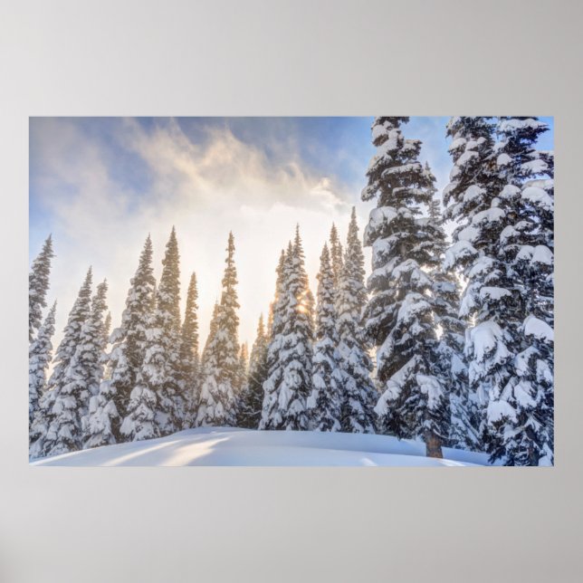 Poster Crystal Mountain Ski Resort, perto do Monte Rainie (Frente)