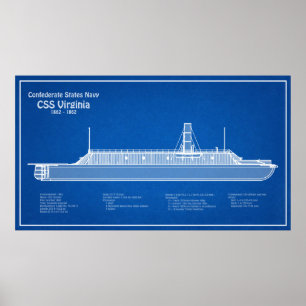 Poster CSS Virginia - Ship Blueprint Planos ABD