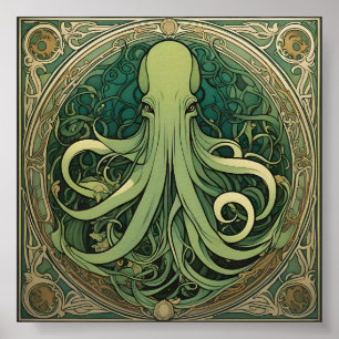 Poster Cthulhu Art Nouveau