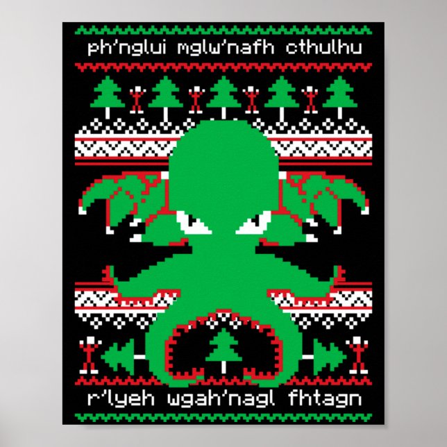 Poster Cthulhu Cultist Christmas Cthulhu Ugly Christmas S (Frente)