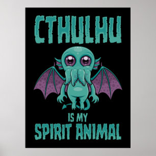 Poster Cthulhu é o meu Espírito Animal
