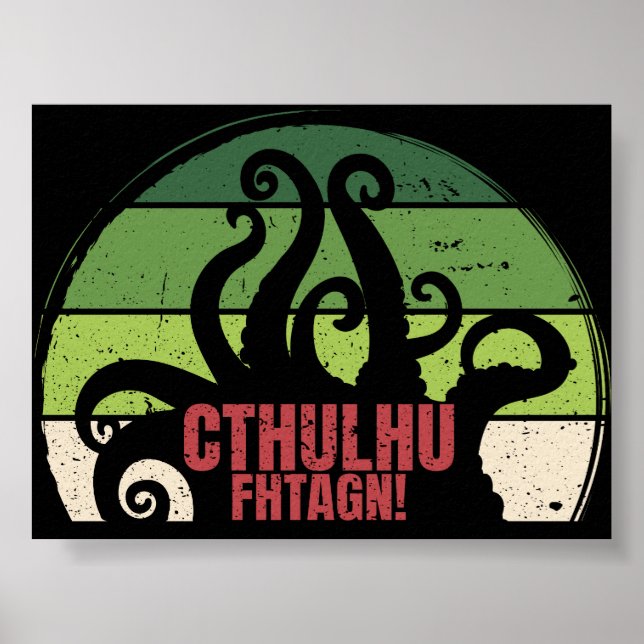 Poster Cthulhu Fhtagn Vintage (Frente)